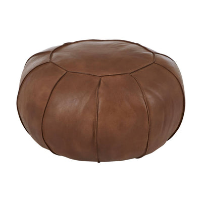 Noosa & Co. Living Buffalo Brown Leather Pouffe House of Isabella UK