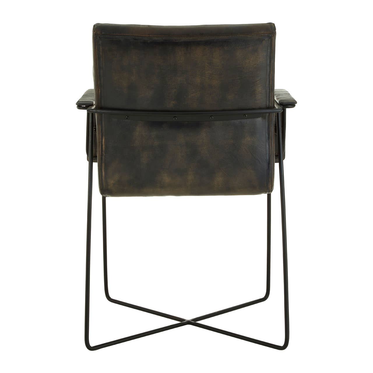 Noosa & Co. Living Buffalo Iron / Grey Leather Weave Chair House of Isabella UK