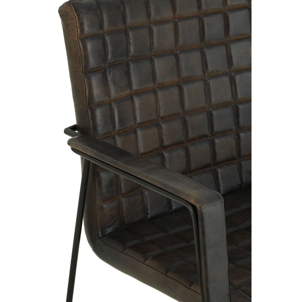 Noosa & Co. Living Buffalo Iron / Grey Leather Weave Chair House of Isabella UK