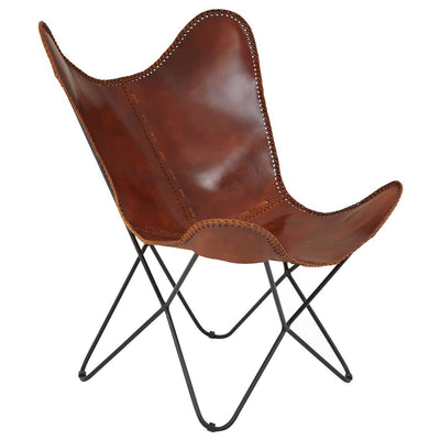 Noosa & Co. Living Buffalo Tan Leather Butterfly Chair House of Isabella UK
