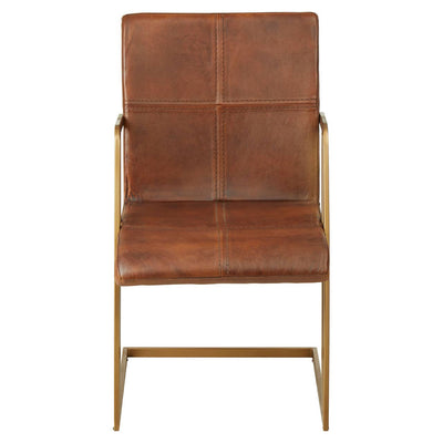 Noosa & Co. Living Buffalo Tan Leather Chair With Iron Base House of Isabella UK