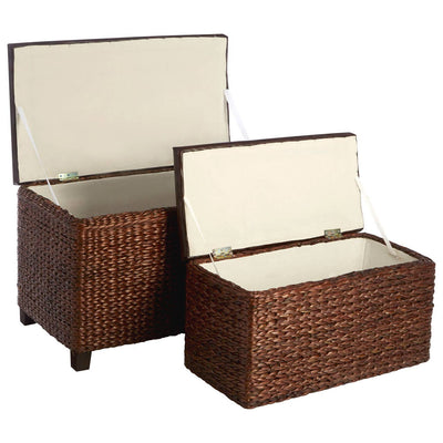 Noosa & Co. Living Cattail Leaf Ottoman Storage - Set Of 2 House of Isabella UK