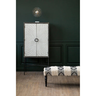 Noosa & Co. Living Cefena Black And White Moroccan Bench House of Isabella UK