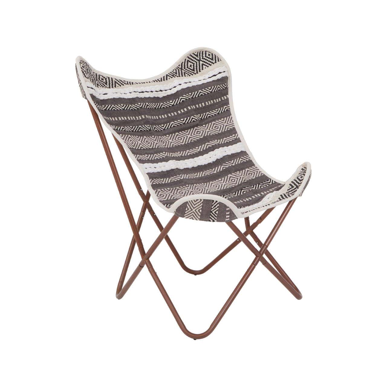 Noosa & Co. Living Cefena Grey And White Butterfly Chair House of Isabella UK