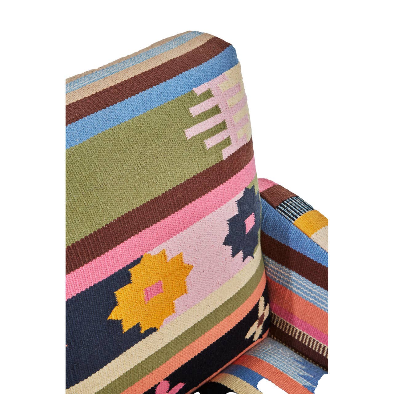 Noosa & Co. Living Cefena Multi-Coloured Fabric Chair With Mango Wood Legs House of Isabella UK