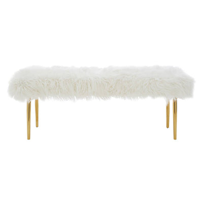 Noosa & Co. Living Clarence Natural Fur Effect Bench House of Isabella UK
