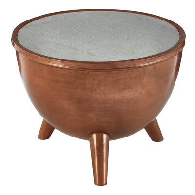 Noosa & Co. Living Crest Copper Finish White Marble Top Table House of Isabella UK