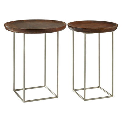 Noosa & Co. Living Crest Silver Iron / Wood Tops Side Tables House of Isabella UK