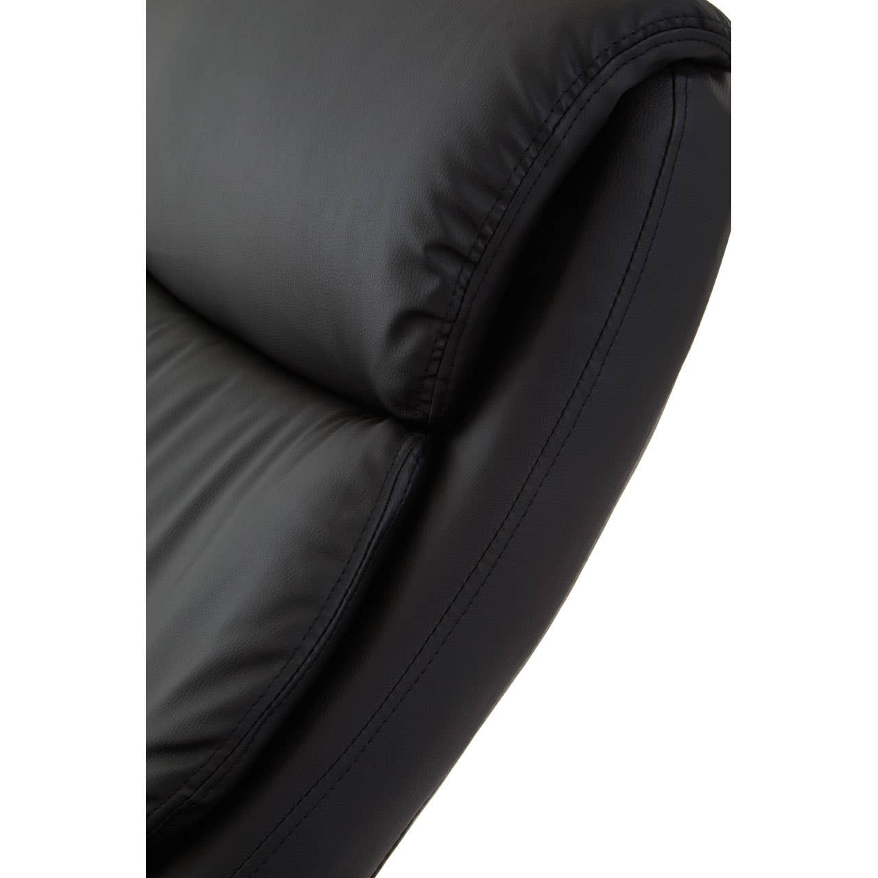 Noosa & Co. Living Denton Black Leather Effect Chair And Footstool House of Isabella UK