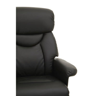 Noosa & Co. Living Denton Black Leather Effect Reclining Chair And Footstool House of Isabella UK