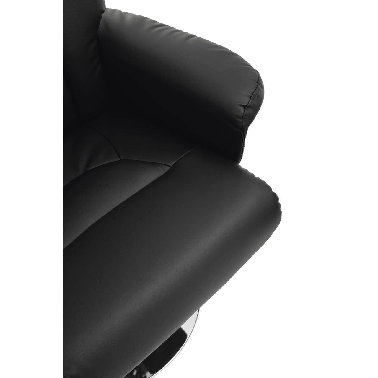 Noosa & Co. Living Denton Black Leather Effect Reclining Chair And Footstool House of Isabella UK