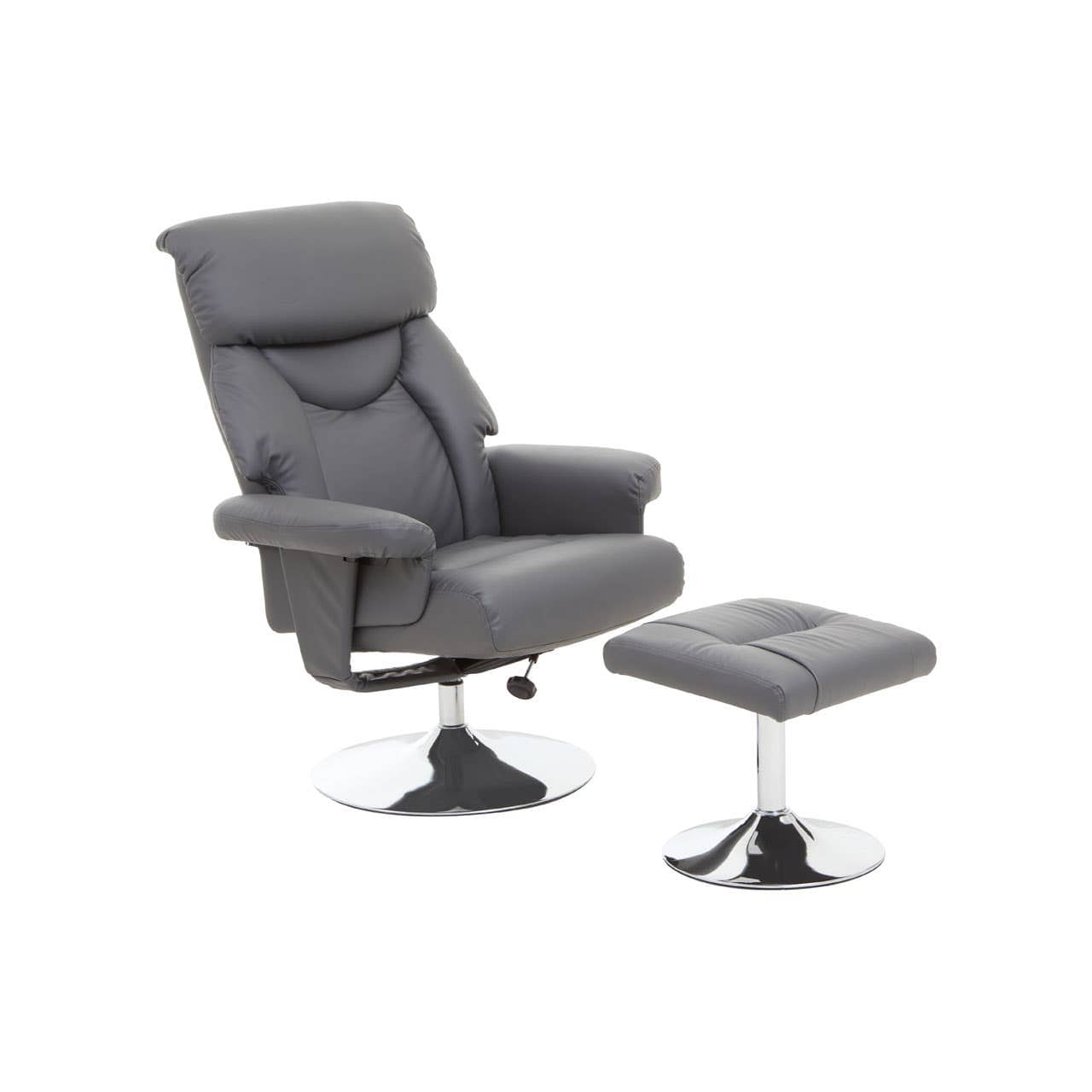 Noosa & Co. Living Denton Grey Leather Effect Reclining Chair And Footstool House of Isabella UK