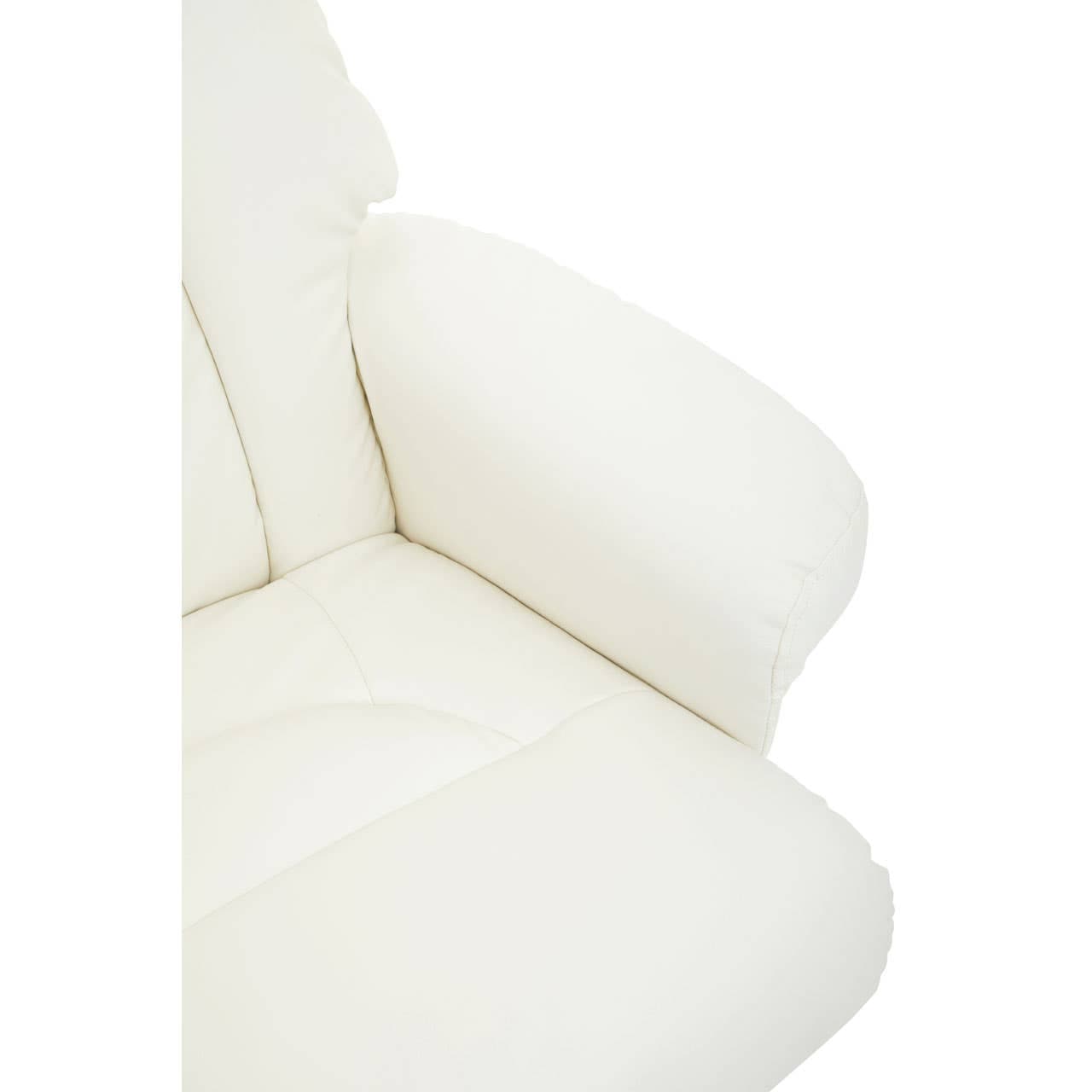 Noosa & Co. Living Denton Ivory Leather Effect Reclining Chair And Footstool House of Isabella UK