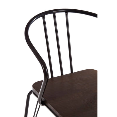 Noosa & Co. Living District Black Metal And Elm Wood Arm Chair House of Isabella UK