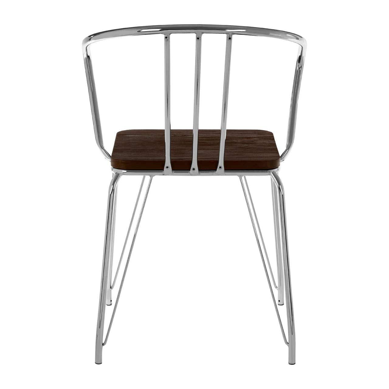 Noosa & Co. Living District Chrome Metal And Elm Wood Arm Chair House of Isabella UK