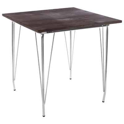 Noosa & Co. Living District Chrome Metal And Elm Wood Table House of Isabella UK