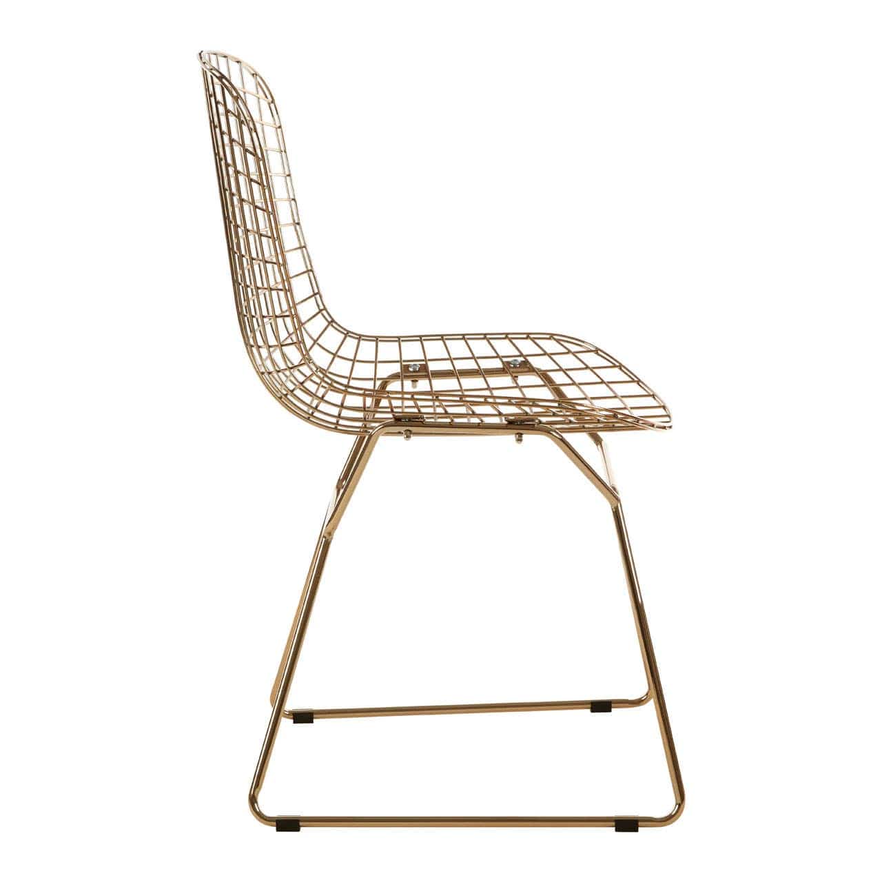 Noosa & Co. Living District Gold Metal Grid Frame Wire Chair House of Isabella UK