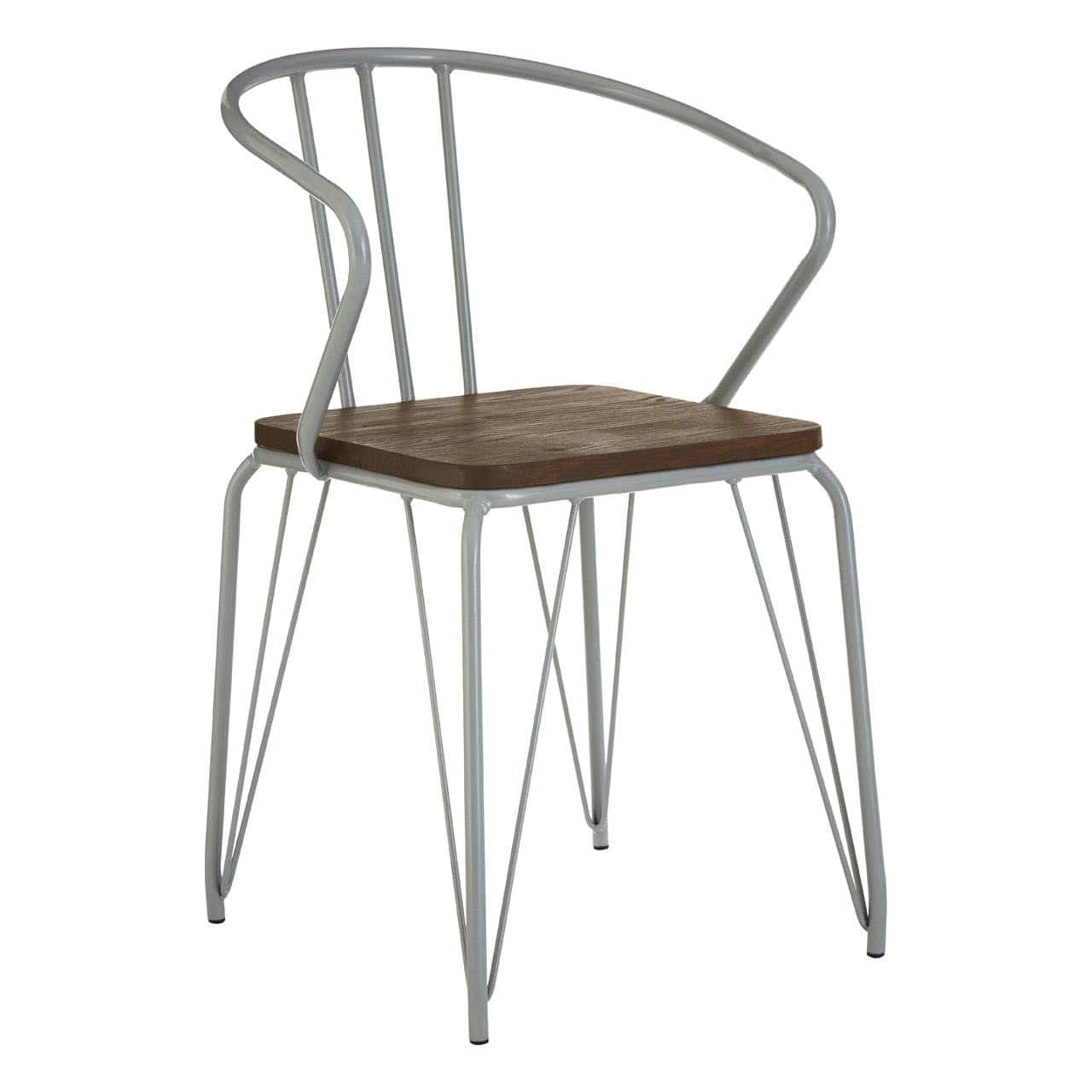 Noosa & Co. Living District Grey Metal And Elm Wood Arm Chair House of Isabella UK