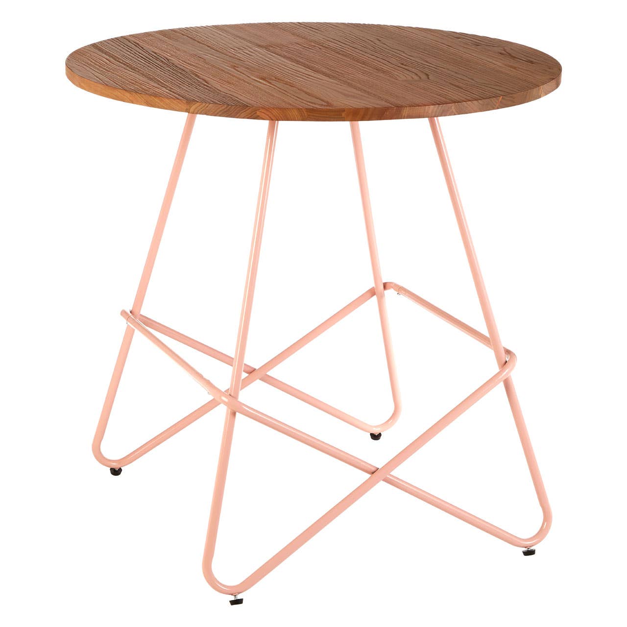 Noosa & Co. Living District Pink Metal & Elm Wood Round Table House of Isabella UK
