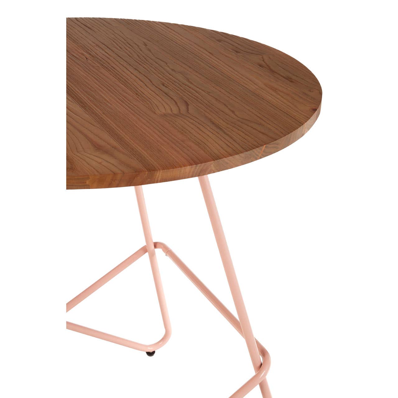 Noosa & Co. Living District Pink Metal & Elm Wood Round Table House of Isabella UK