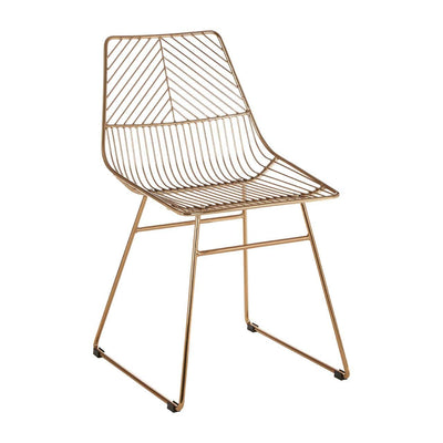 Noosa & Co. Living District Small Gold Finish Metal Wire Chair House of Isabella UK