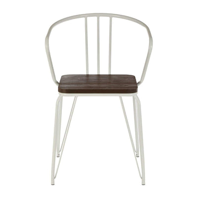 Noosa & Co. Living District White Metal And Elm Wood Arm Chair House of Isabella UK