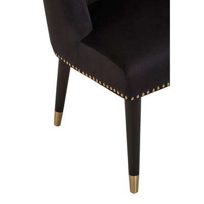 Noosa & Co. Living Doucet Black Velvet Chair With Black Legs House of Isabella UK