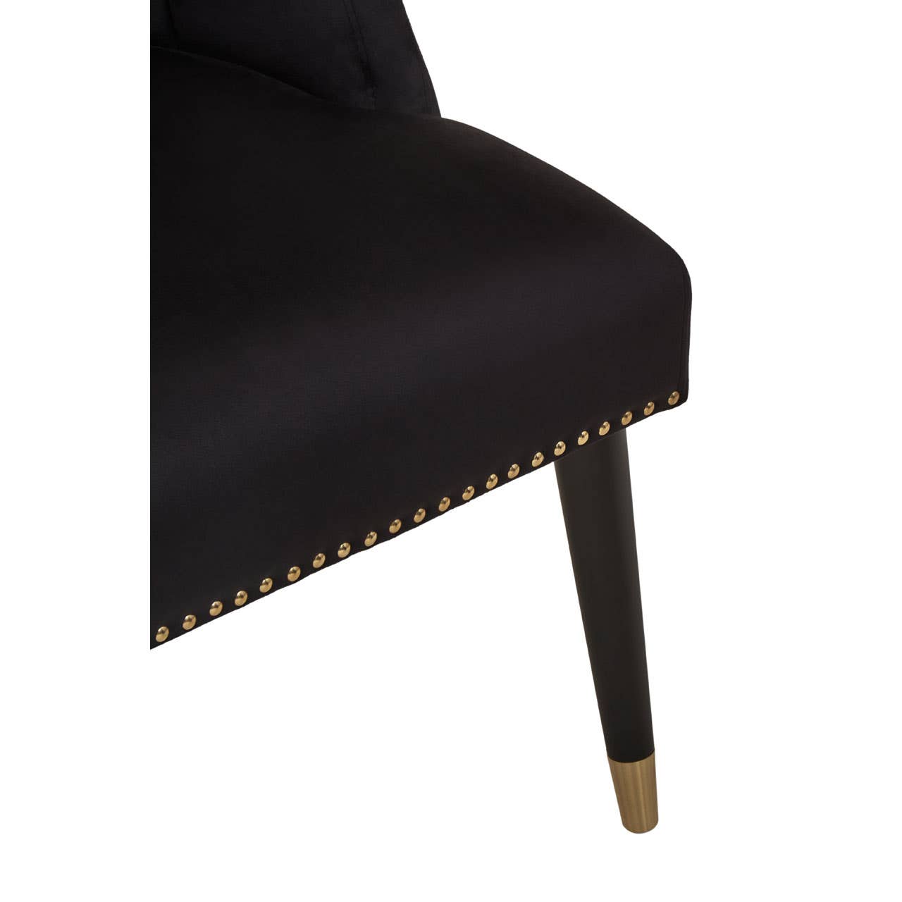 Noosa & Co. Living Doucet Black Velvet Chair With Black Legs House of Isabella UK