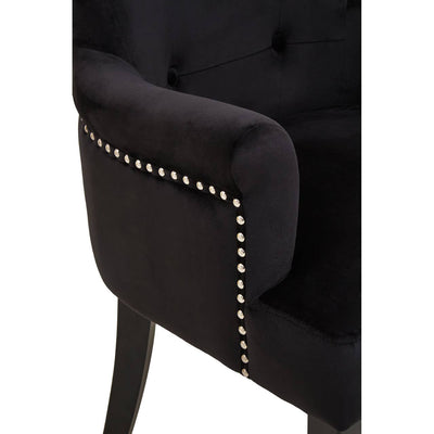 Noosa & Co. Living Doucet Black Velvet Chair With Ring Back House of Isabella UK