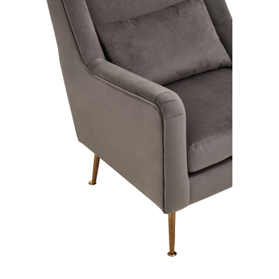Noosa & Co. Living Doucet Grey Velvet Chair With Gold Finish Legs House of Isabella UK