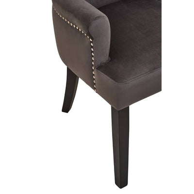 Noosa & Co. Living Doucet Grey Velvet Chair With Ring Back House of Isabella UK