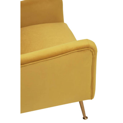 Noosa & Co. Living Doucet Yellow Velvet Chair With Gold Finish Legs House of Isabella UK