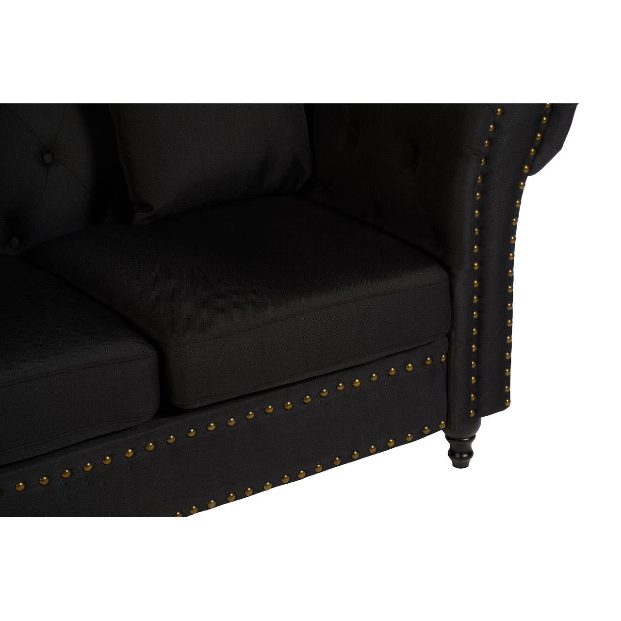 Noosa & Co. Living Fable 2 Seat Black Chesterfield Sofa House of Isabella UK