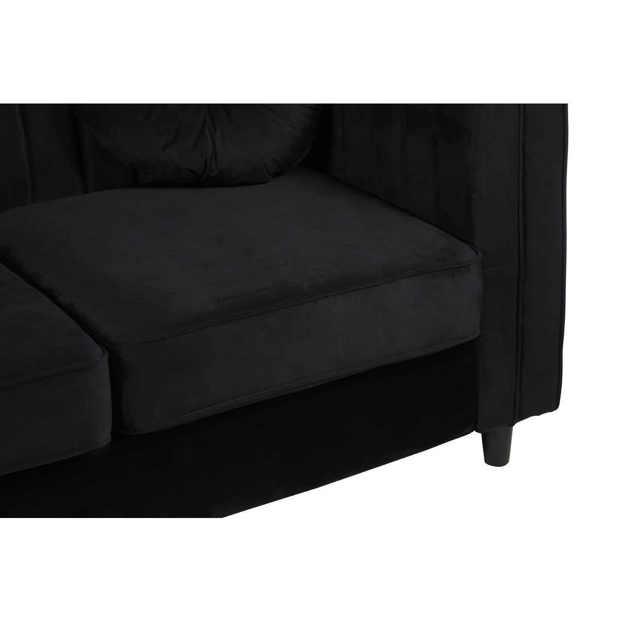 Noosa & Co. Living Farah 2 Seat Black Velvet Sofa House of Isabella UK