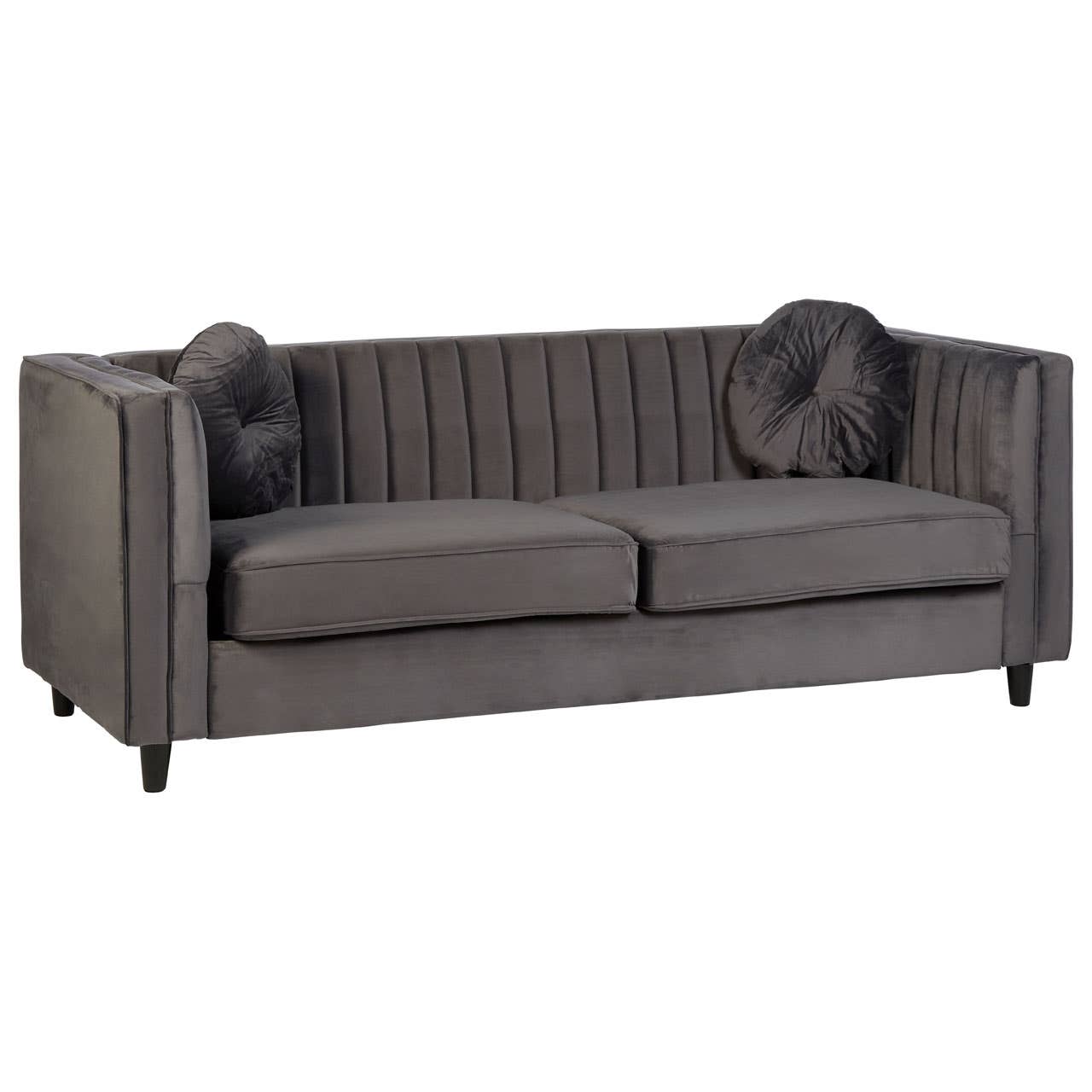 Noosa & Co. Living Farah 3 Seat Grey Velvet Sofa House of Isabella UK