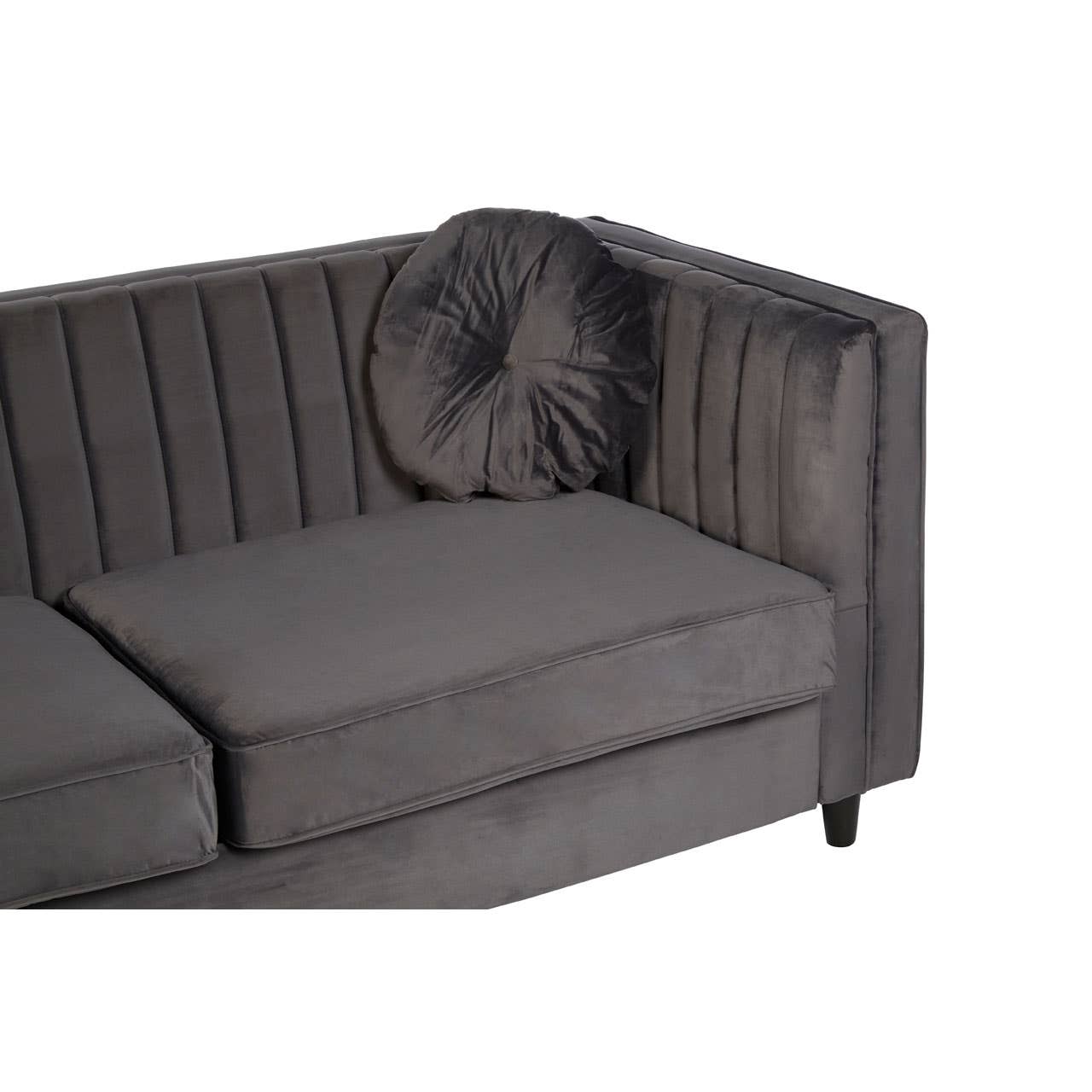 Noosa & Co. Living Farah 3 Seat Grey Velvet Sofa House of Isabella UK
