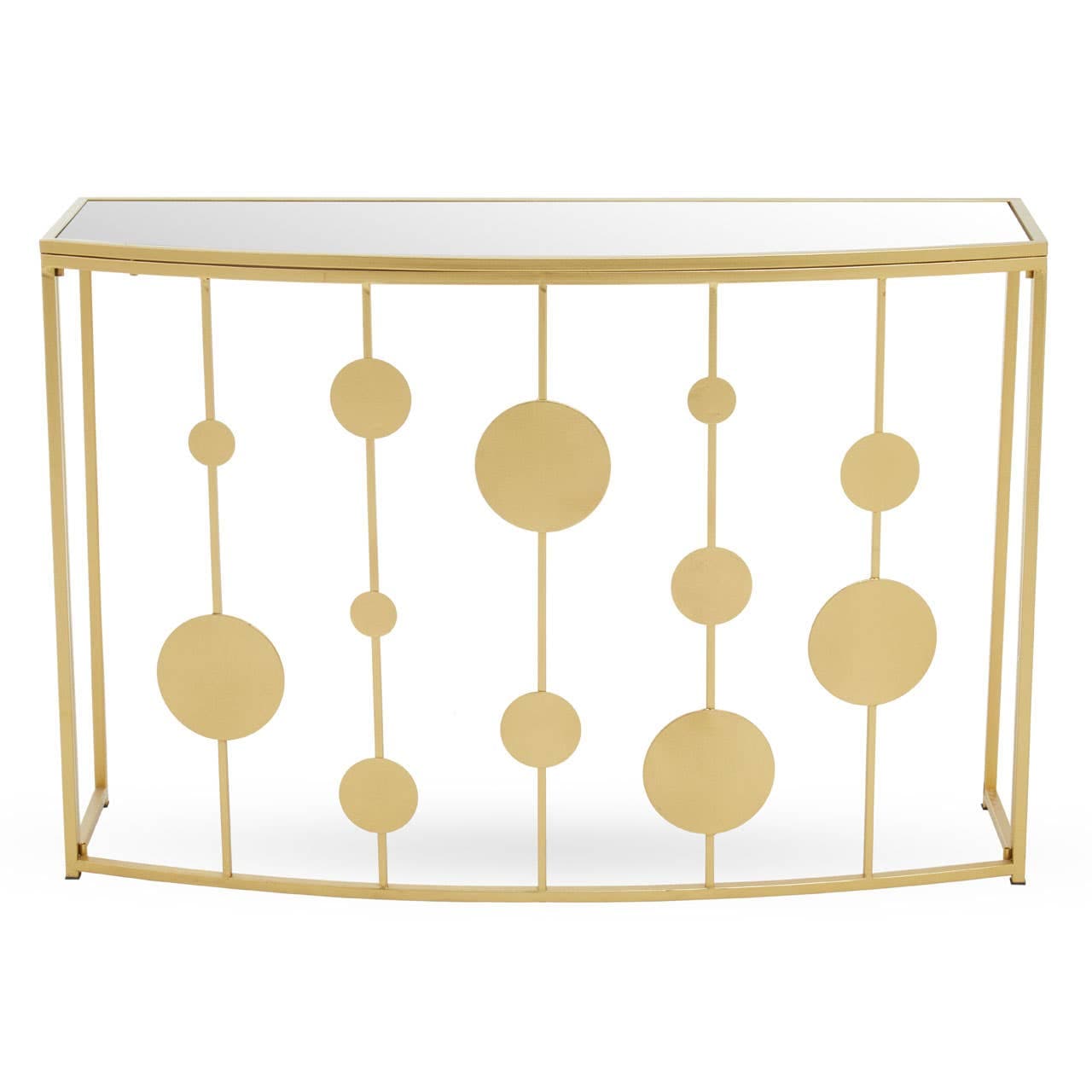 Noosa & Co. Living Farran Gold Finish Console Table With Mirror House of Isabella UK