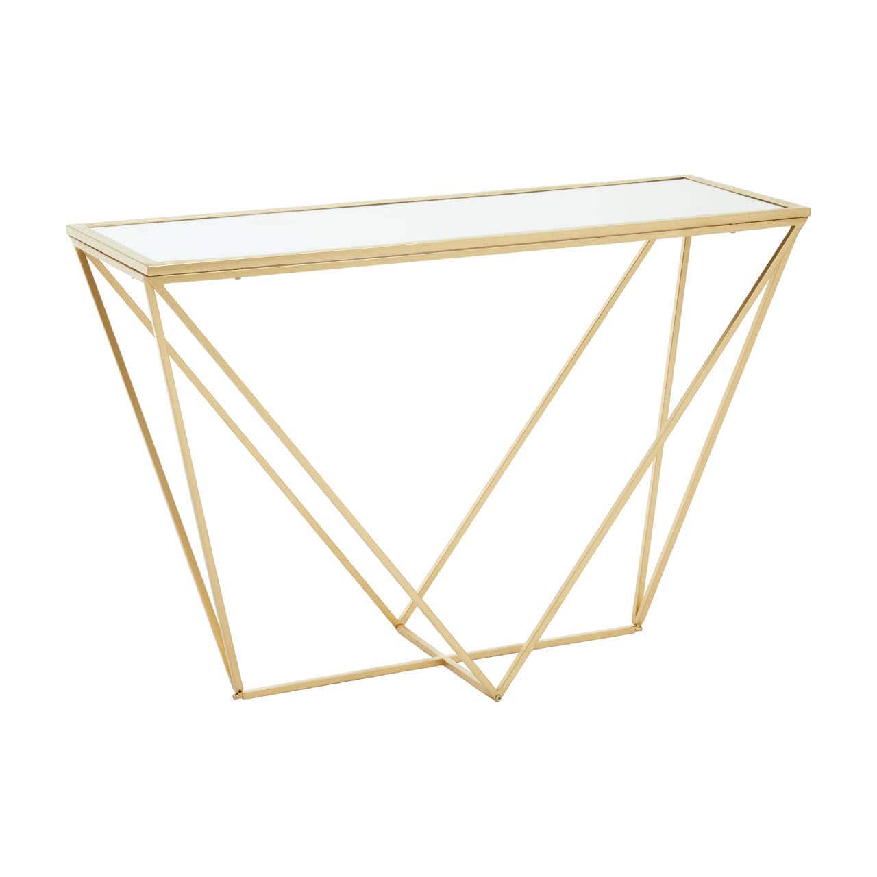 Noosa & Co. Living Farran Gold Finish Round Console Table House of Isabella UK
