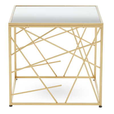 Noosa & Co. Living Farran Gold Finish Side Table With Mirror Top House of Isabella UK