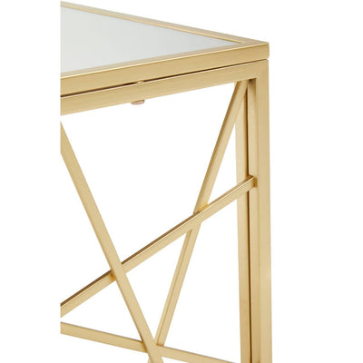 Noosa & Co. Living Farran Gold Finish Side Table With Mirror Top House of Isabella UK