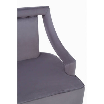 Noosa & Co. Living Faye Grey Velvet Chair With Wooden Legs House of Isabella UK