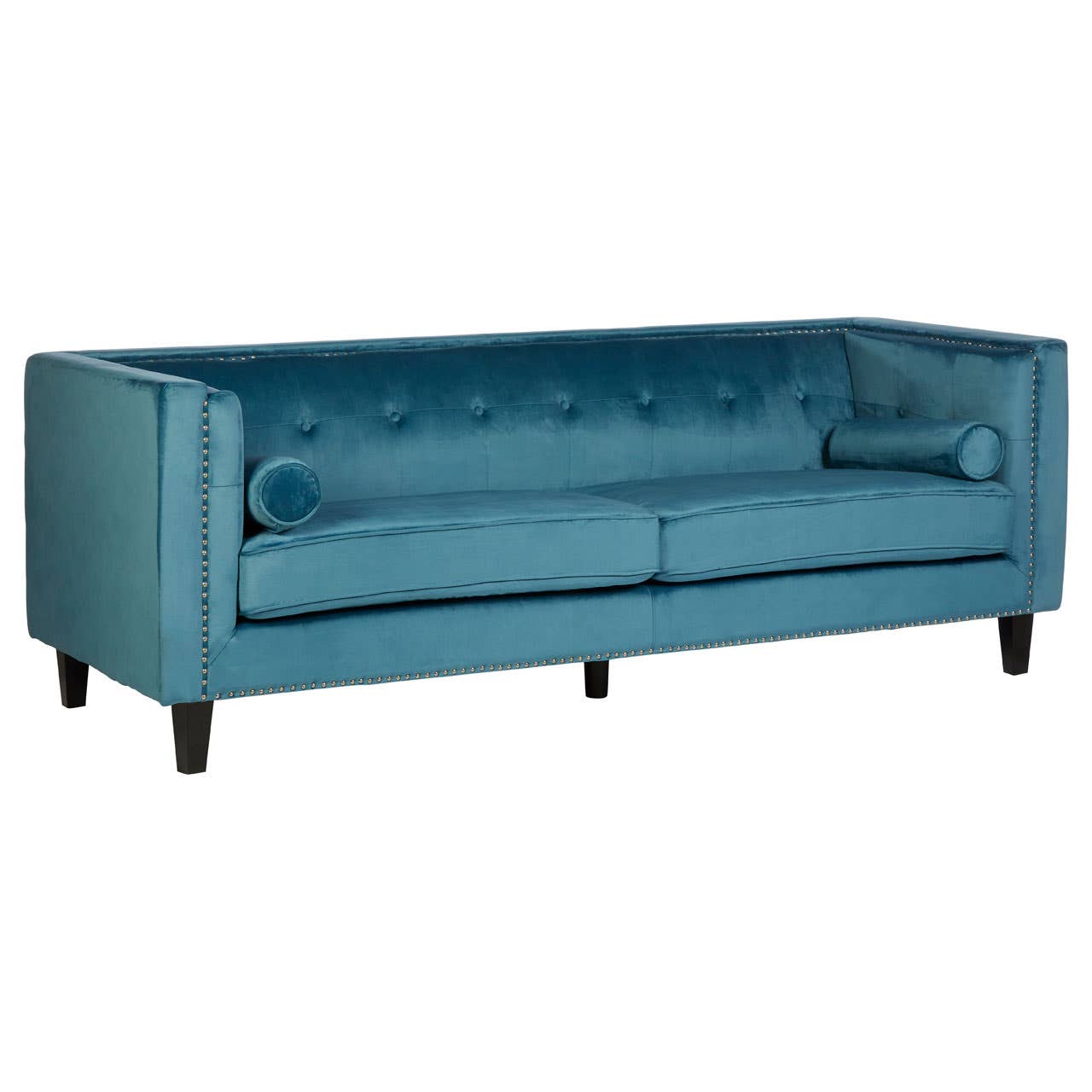 Noosa & Co. Living Felisa 3 Seat Blue Velvet Sofa House of Isabella UK