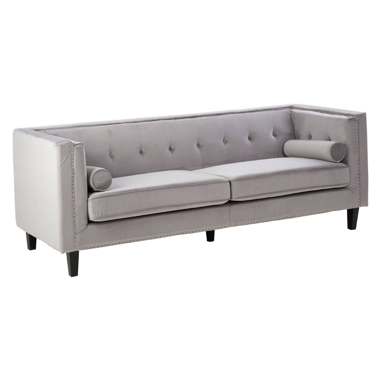 Noosa & Co. Living Felisa 3 Seat Grey Velvet Sofa House of Isabella UK