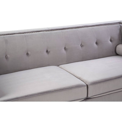 Noosa & Co. Living Felisa 3 Seat Grey Velvet Sofa House of Isabella UK