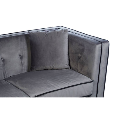 Noosa & Co. Living Ferris Grey Velvet 3 Seat Sofa House of Isabella UK