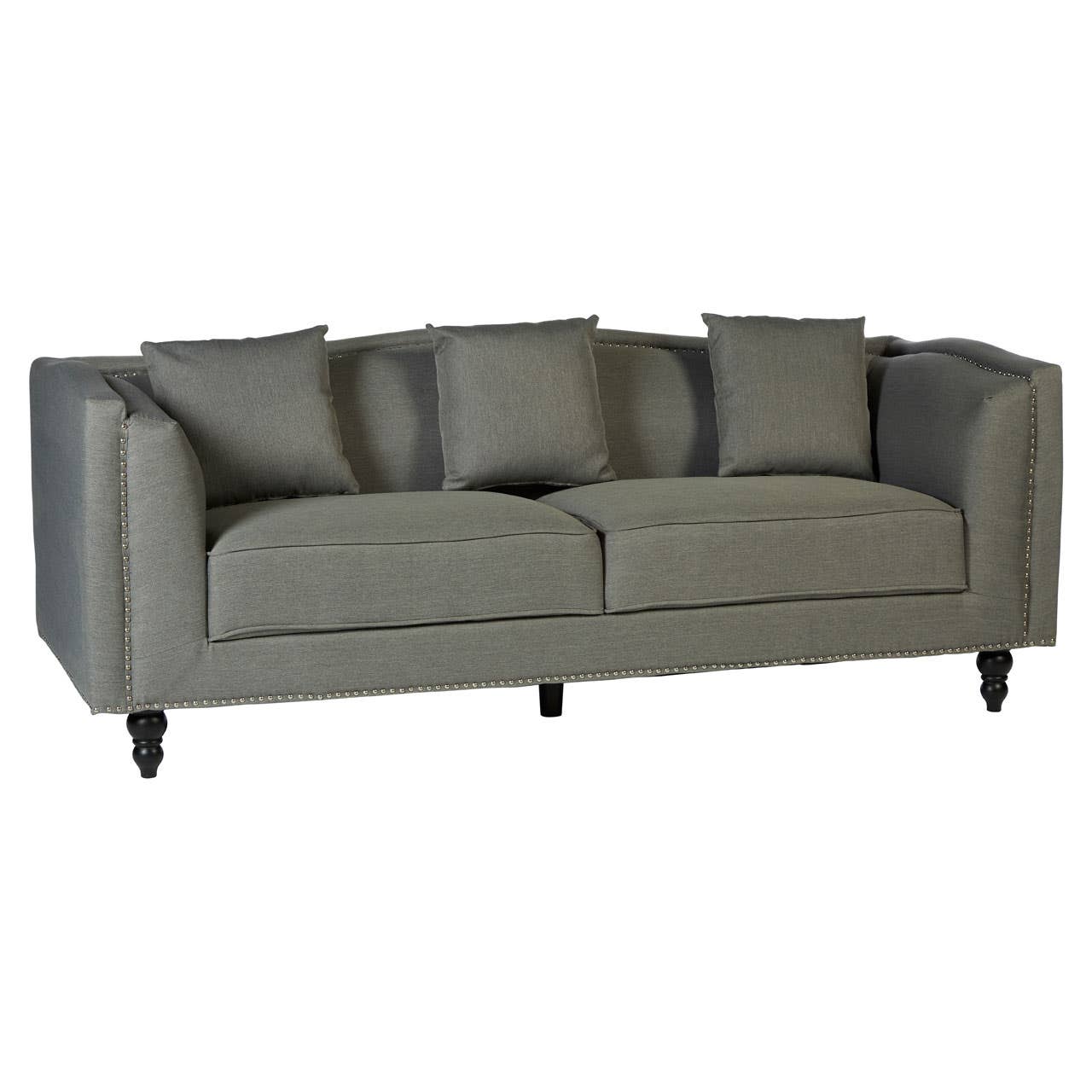 Noosa & Co. Living Feya 3 Seat Grey Fabric Sofa House of Isabella UK
