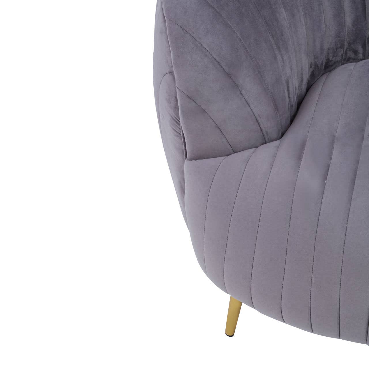 Noosa & Co. Living Florina Grey Velvet Chair With Gold Legs House of Isabella UK