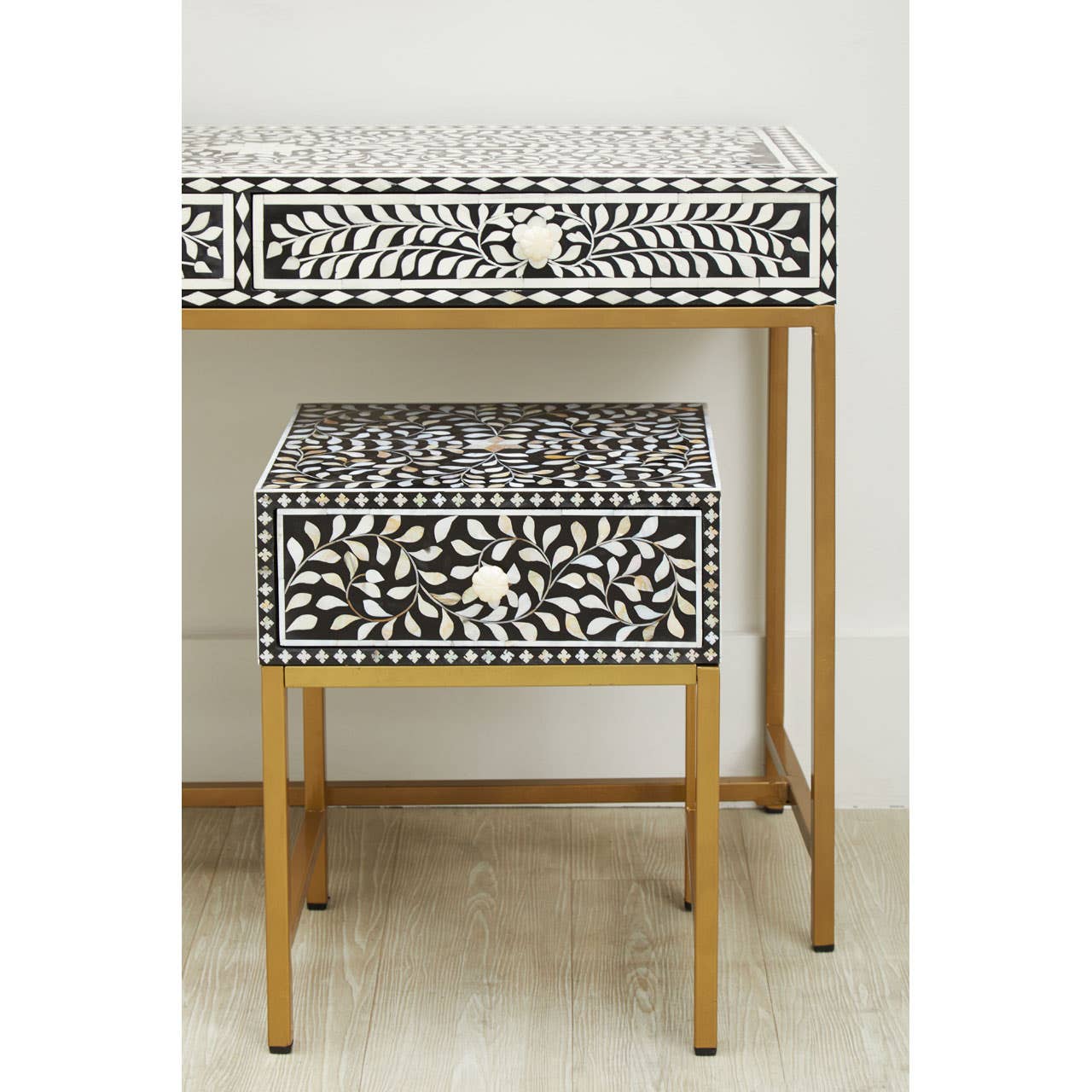 Noosa & Co. Living Fusion Console Table With Gold Finish Legs House of Isabella UK