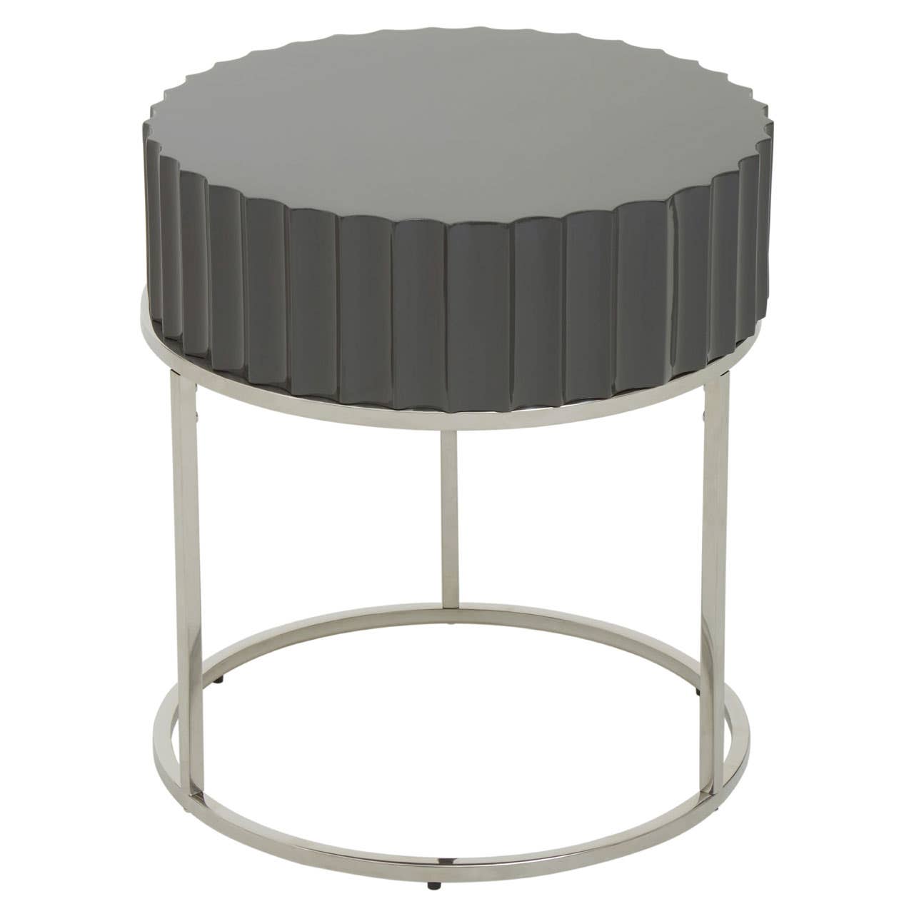 Noosa & Co. Living Genoa Grey Finish Round End Table House of Isabella UK
