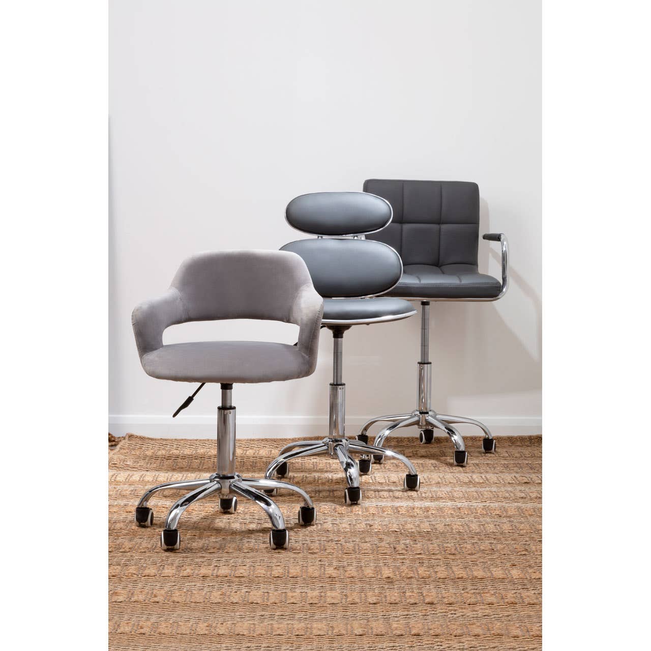 Noosa & Co. Living Grey Pu Home Office Chair House of Isabella UK